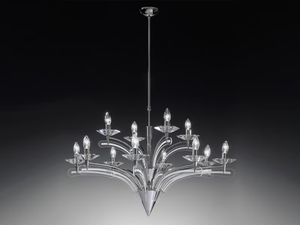 ICARO - Screen printed glass chandelier _ Metal Lux